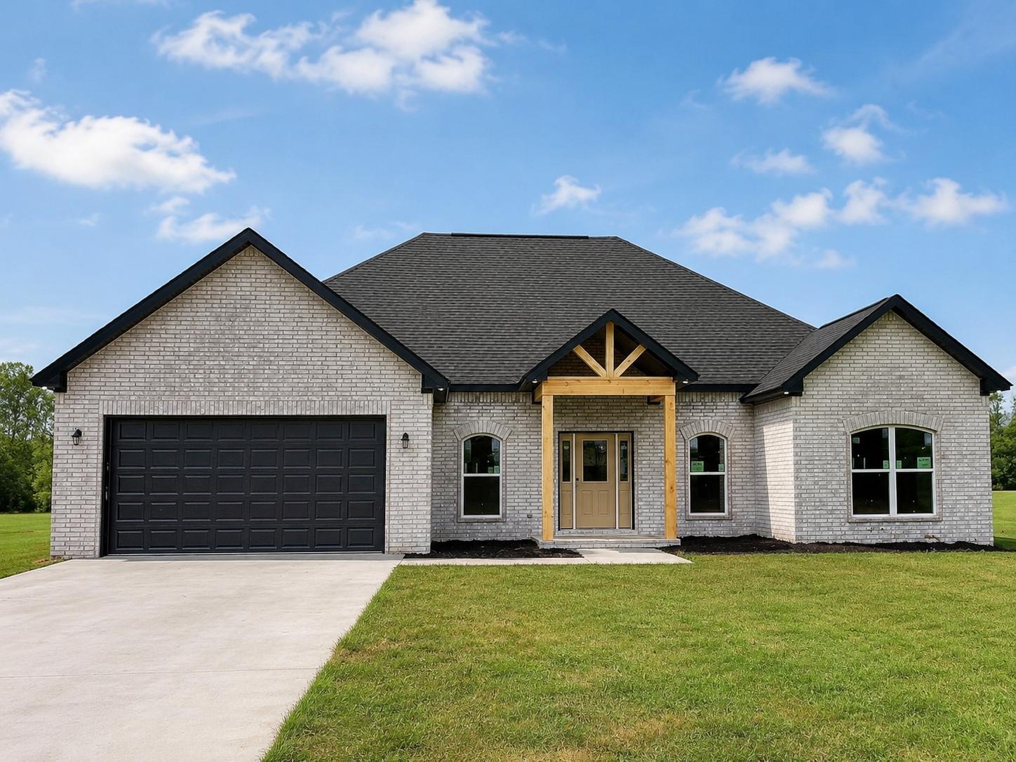 Completed residential shingle roof replacement by Presley Roofing on a new construction home in Central Arkansas